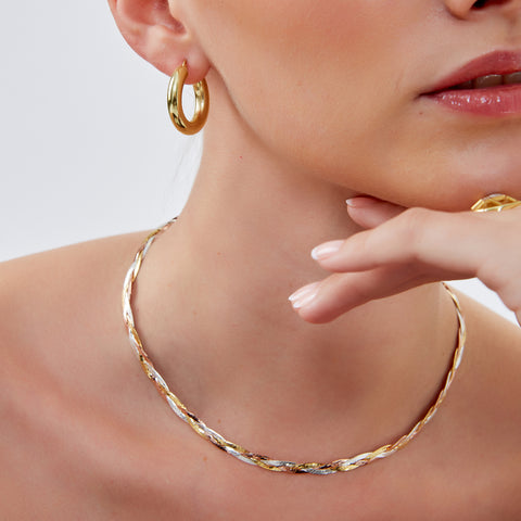 Chunky Hoop Earrings in Sterling Silver