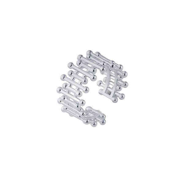 Multiple Bar Bead Design Sterling Ring