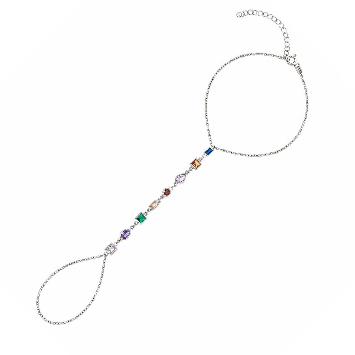 Sterling Silver Kaledioscope Hand Chain