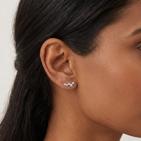 Star Cluster Stud Earrings Sterling Silver