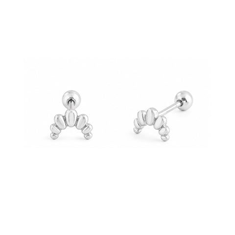Sterling Silver Croissant Earrings