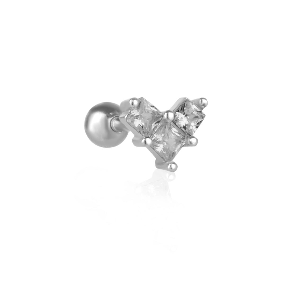 Sterling Silver Three Stone Piercing Bead End