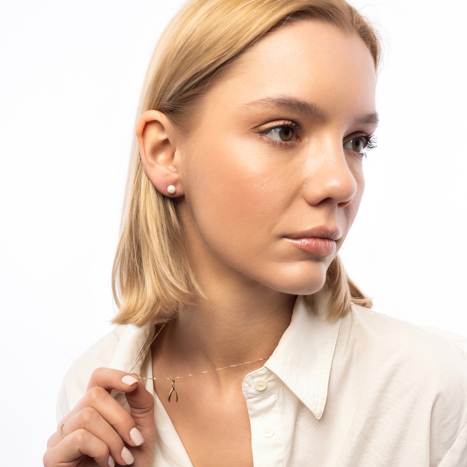 9ct Solid Gold Large Wishbone Necklace