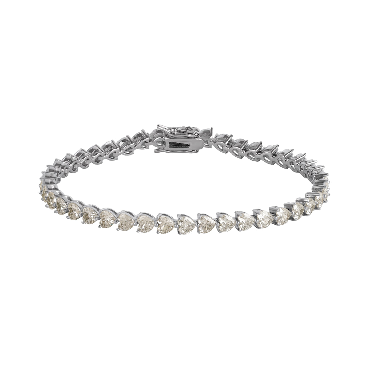 Heart Tennis Bracelet Sterling Silver