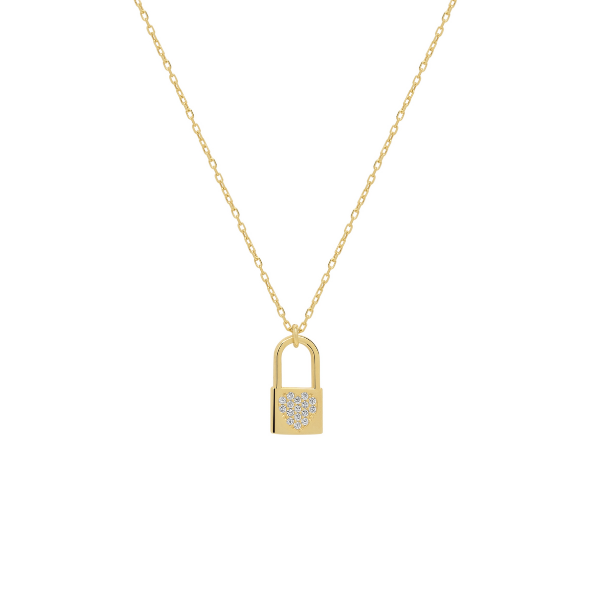 Fine 14ct Solid Gold Padlock Necklace