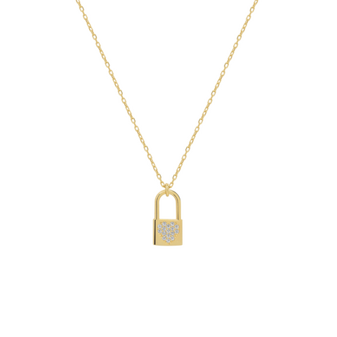 Fine 14ct Solid Gold Padlock Necklace