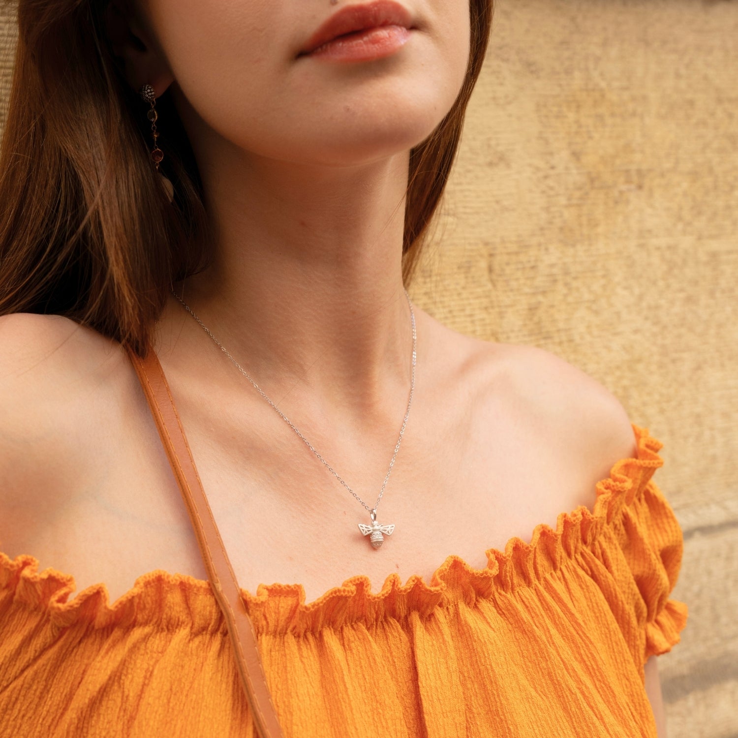 Matte Bumble Bee Sterling Silver Necklace