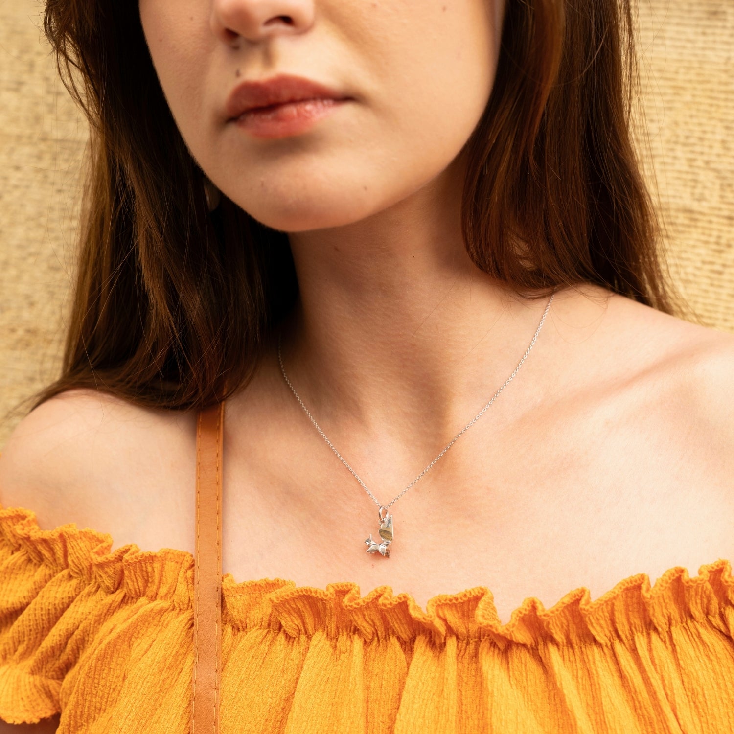 Sterling Silver Origami Squirrel Necklace