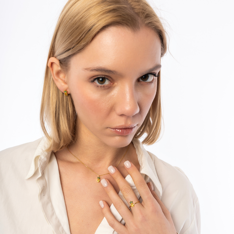 Pineapple Sterling Silver Adjustable Ring