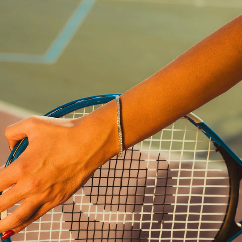 Sterling Silver Square Rectangular Tennis Bracelet