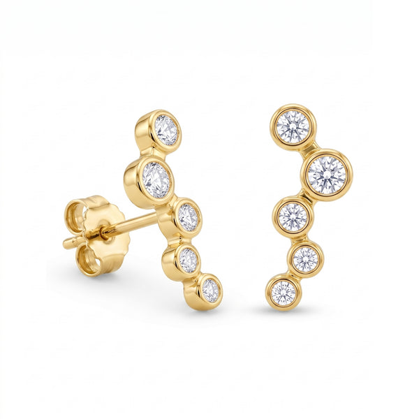 Star Cluster Stud Earrings Sterling