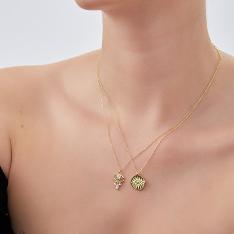 Sterling Silver Eye Evil Eye Pendant Necklace