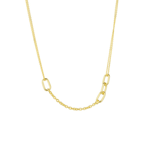 Sterling Silver Chain and Link Necklace