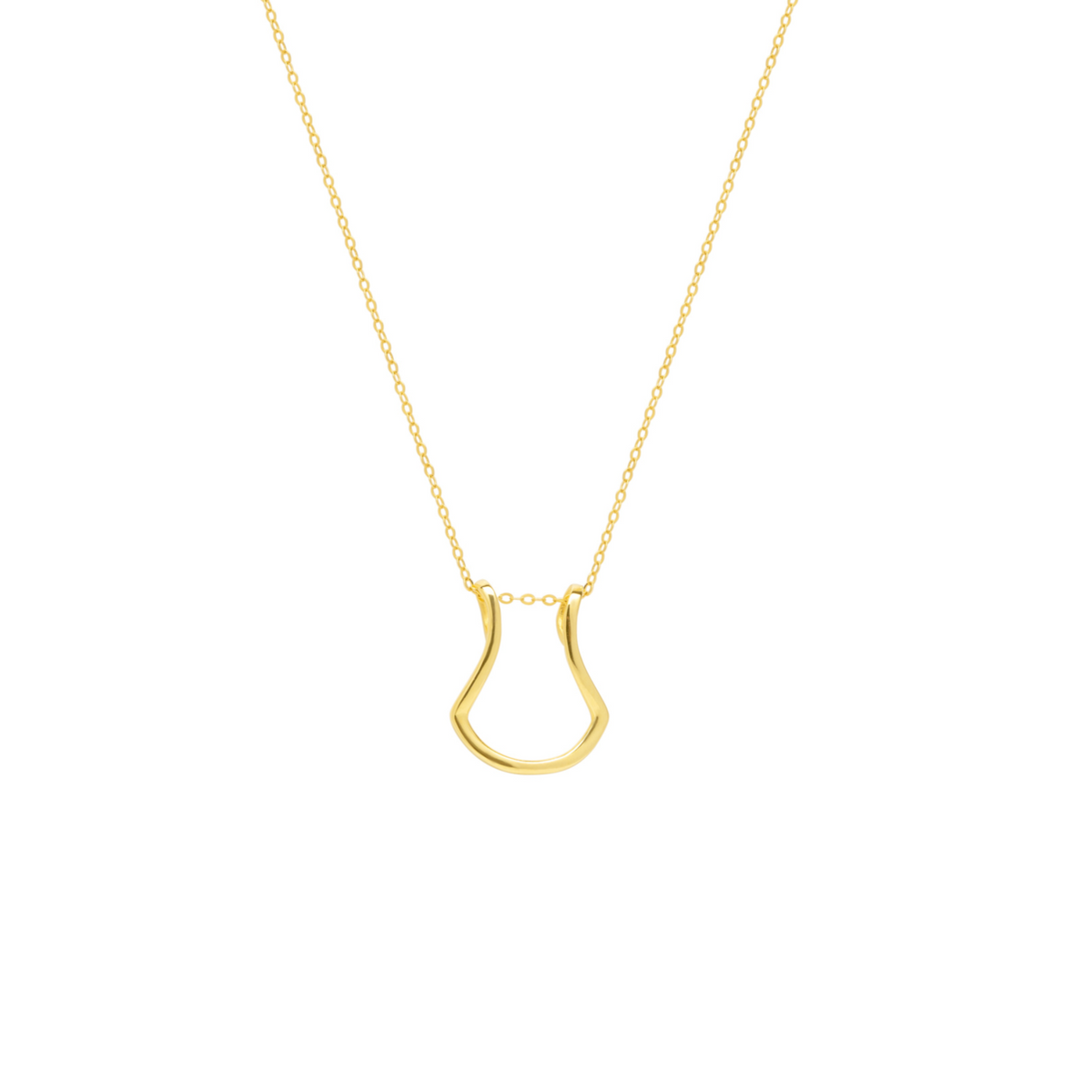 Horseshoe Ring Holder Necklace in Sterling Silver