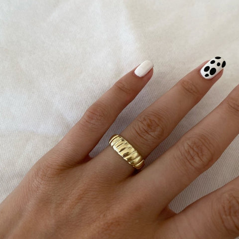 Croissant Ring In Sterling Silver Gold Vermeil
