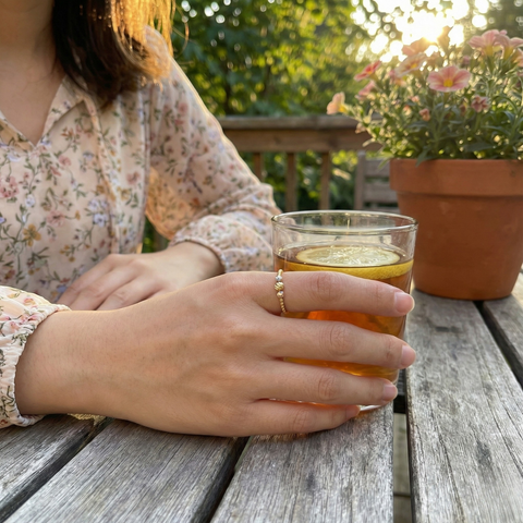 Sterling Silver Dorissa Beaded Adjustable Ring