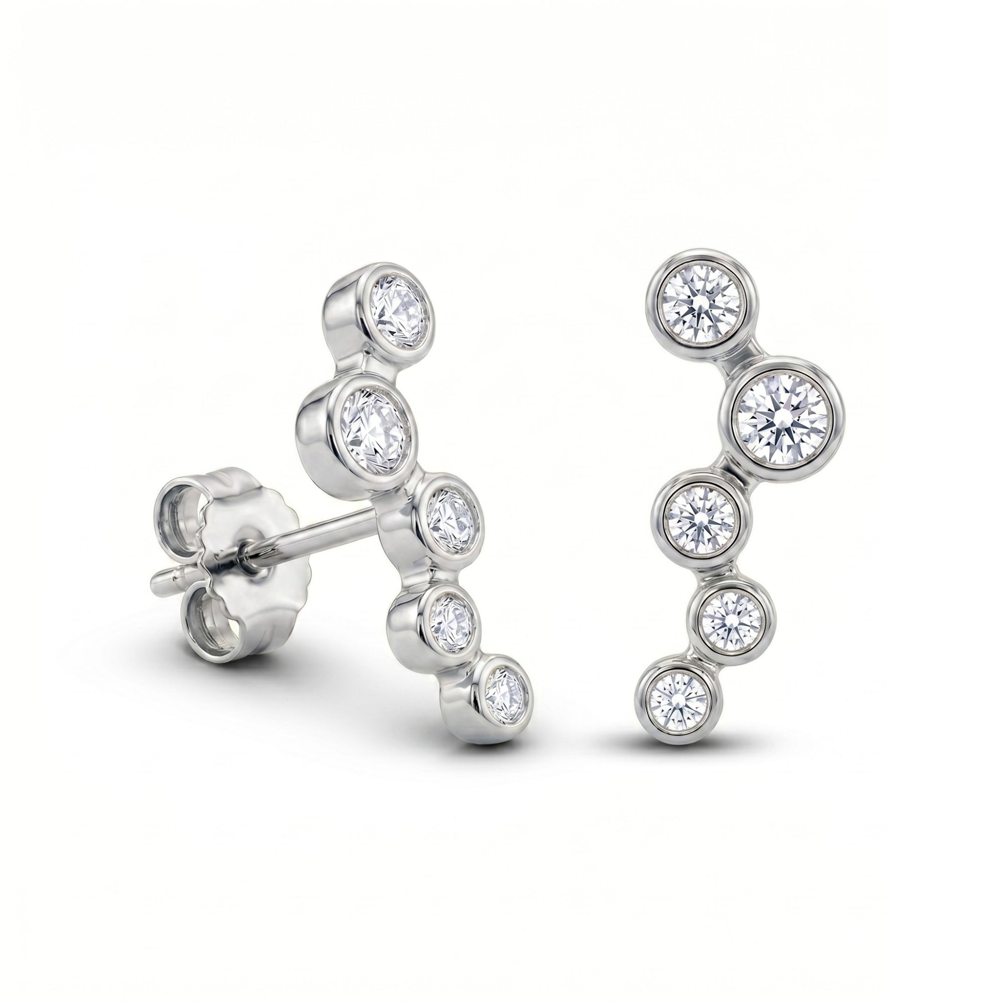 Star Cluster Stud Earrings Sterling Silver