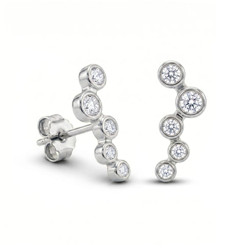 Star Cluster Stud Earrings Sterling Silver