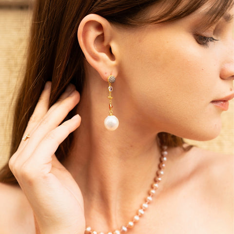 Chunky Baroque Pearl Drop Sterling Silver Earring