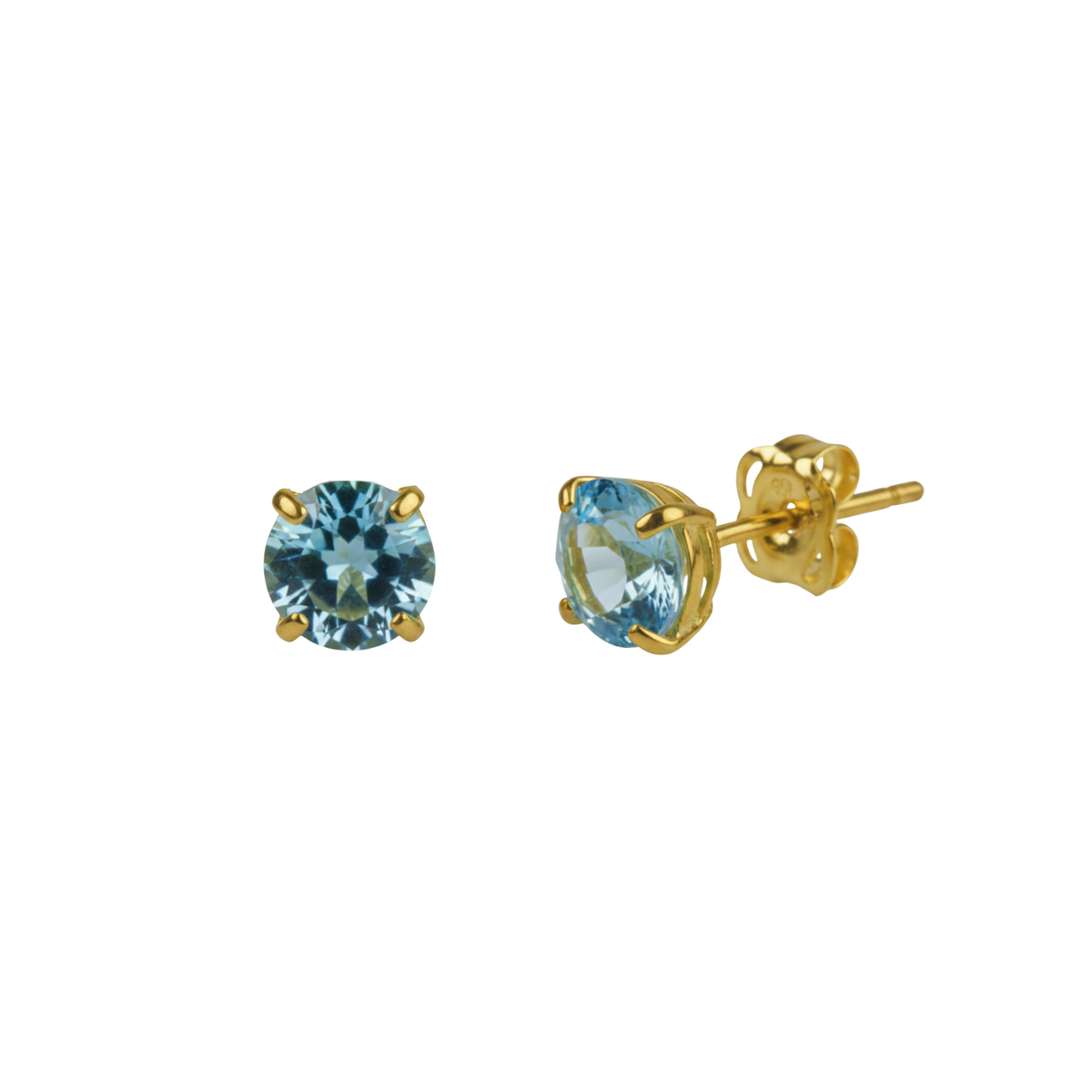 9ct Gold Blue Topaz Stud Earrings