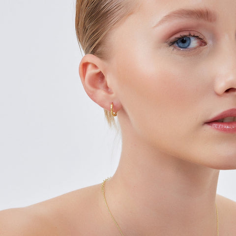 Molten Wavy Sterling Silver Textured Hoop Earrings