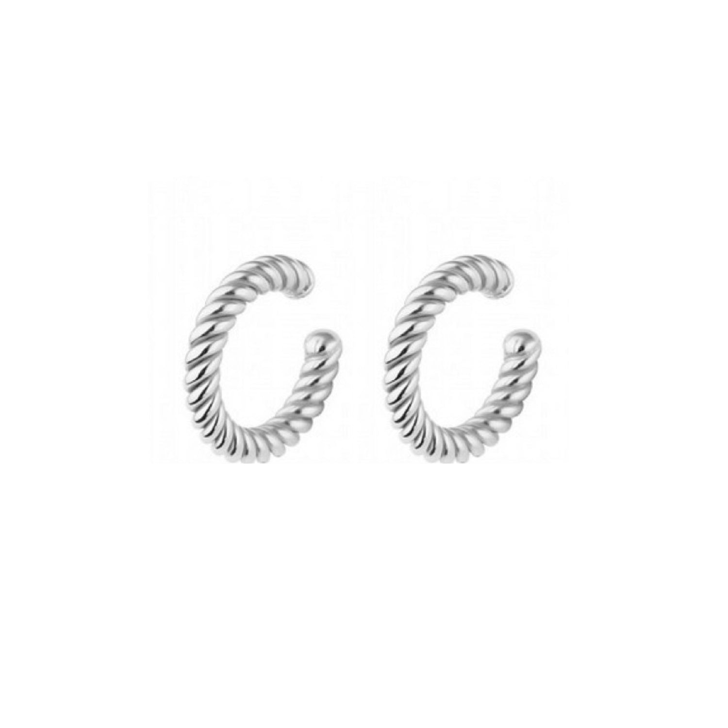 Twisted Sterling Silver Ear Cuff No Piercing - Pair