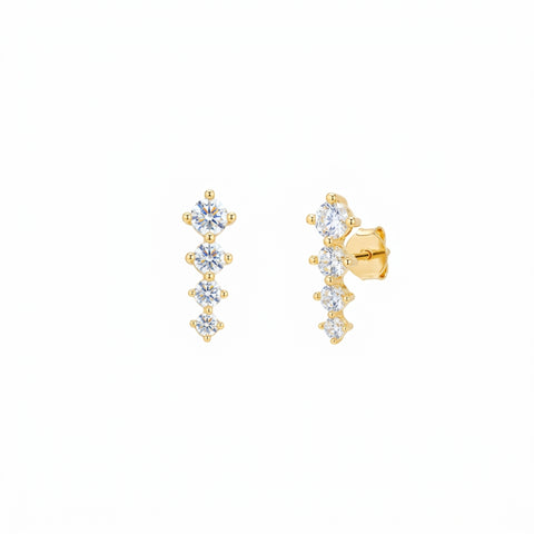Sterling Silver Graduated Tennis Earrings