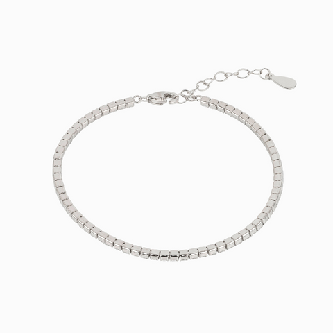 Flat Back Sterling Silver Fine Tennis Bracelet