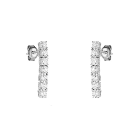 Sterling Silver Tennis Earrings