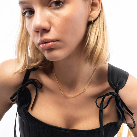 Sterling Silver Chain and Link Necklace