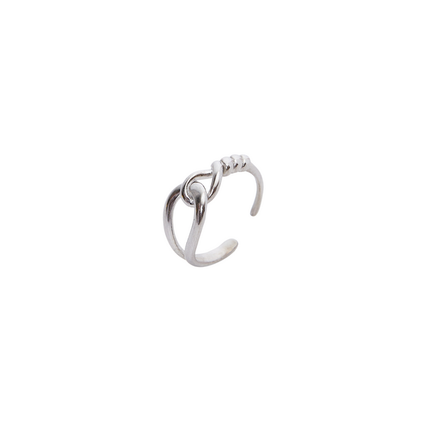 Knotted Circles Sterling Adjustable Ring