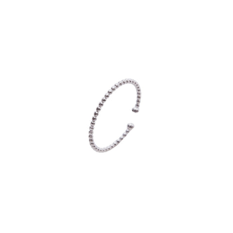 Sterling Silver Beaded Skinny Stacking Ring