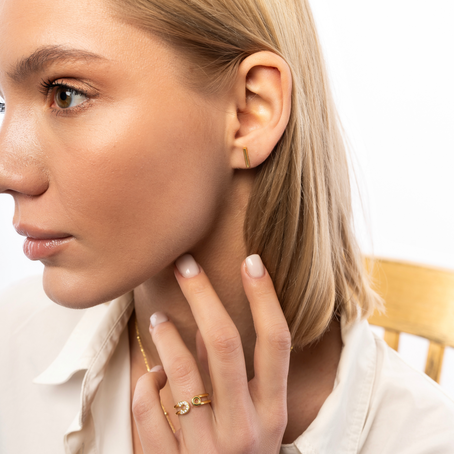 Bar Stud Plain Earrings Sterling Silver