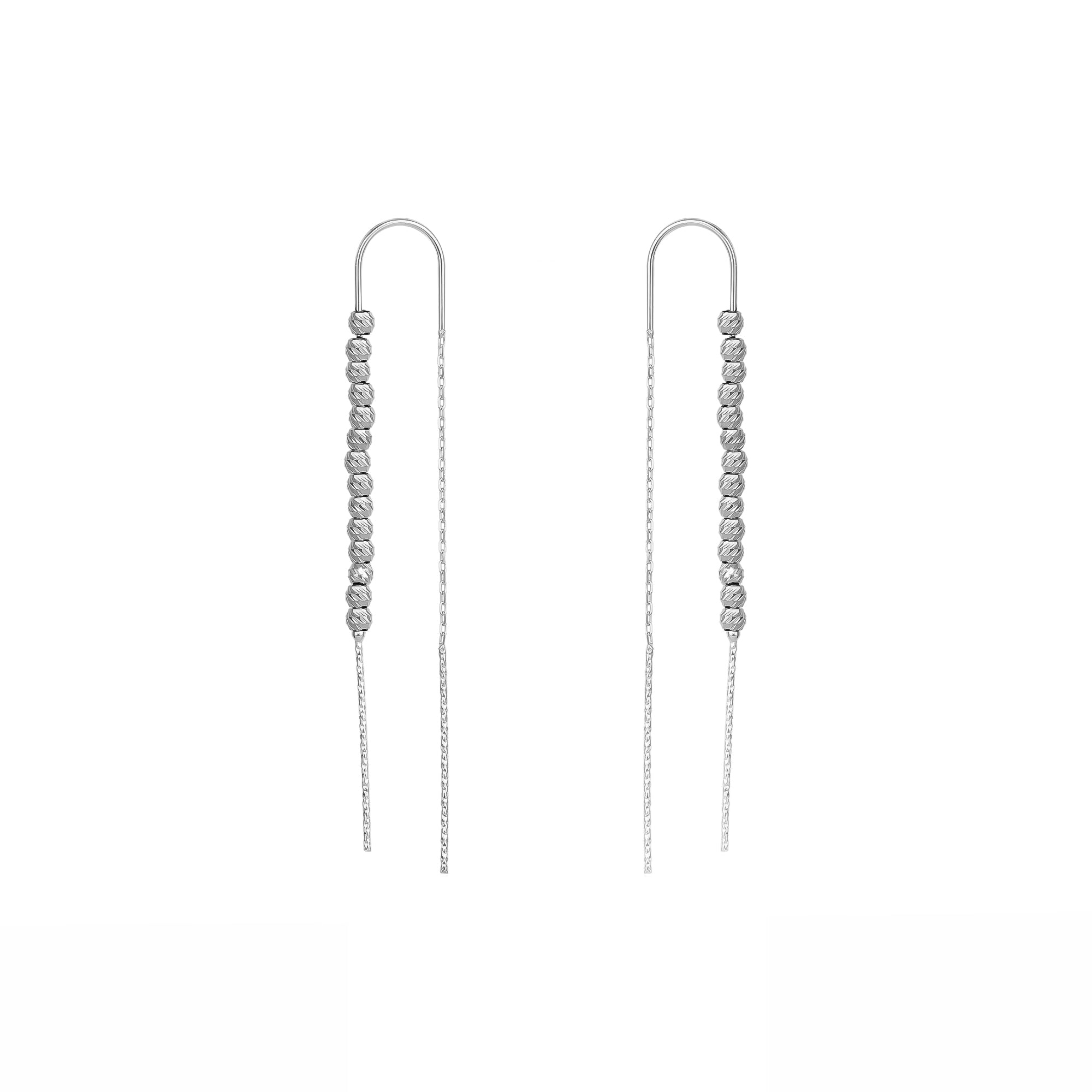 Sterling Silver Dorica Chain Bead Drop Earring