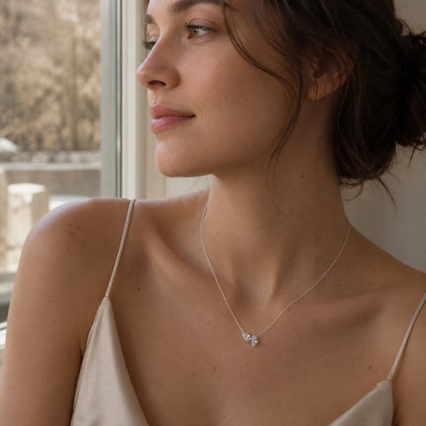 Pear & Marquise Sterling Silver Necklace