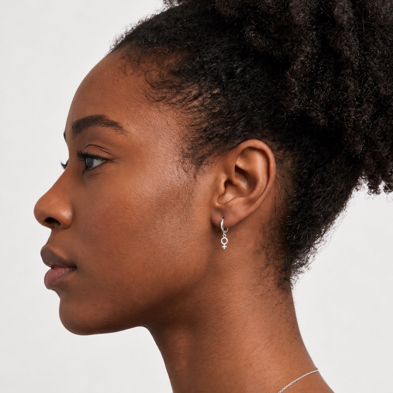 Feminine Venus Sterling Silver Hoop Drop Earrings
