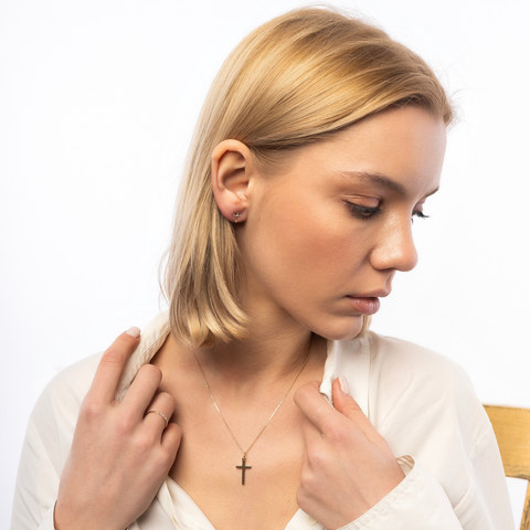 9ct Solid Gold Cross Earrings