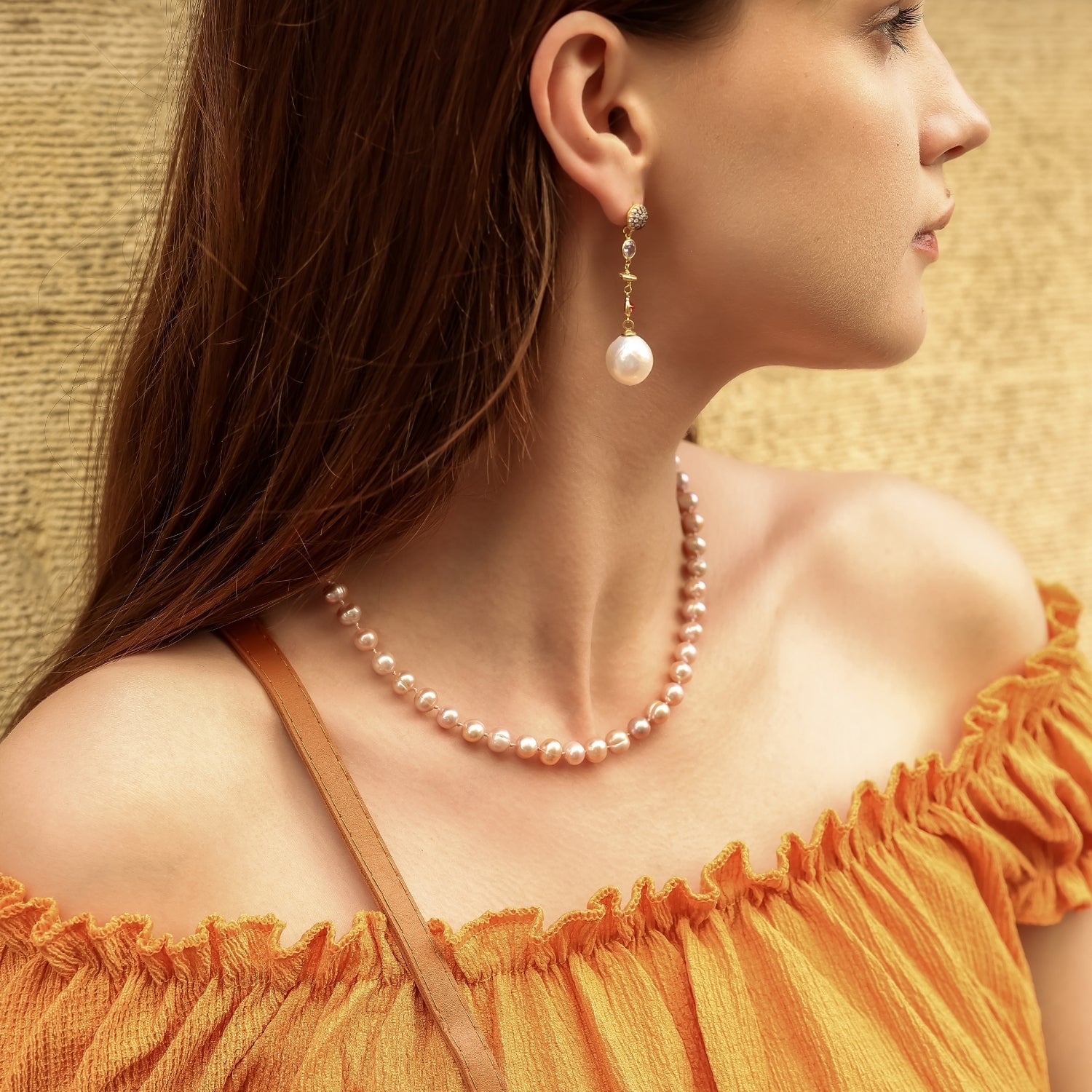 Natural Freshwater Real Purple Pearl Strand Necklace