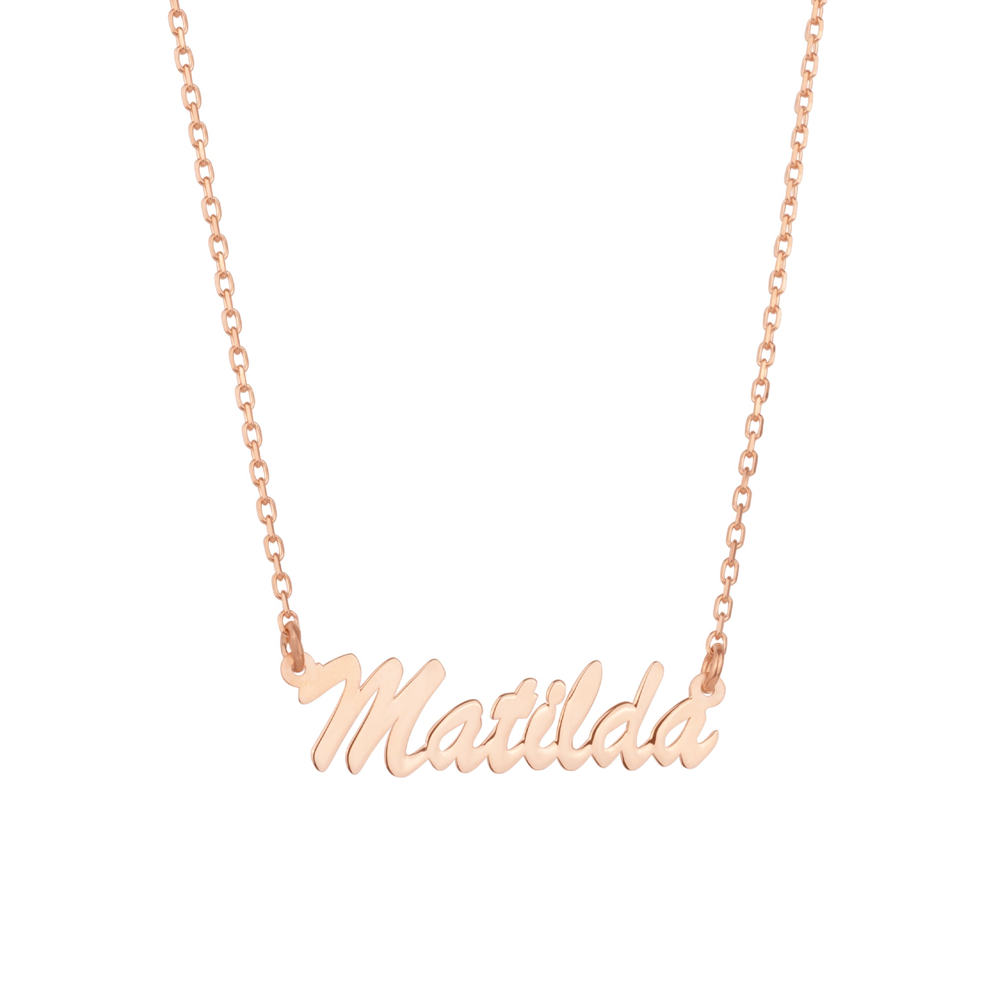 Fine Sterling Silver Signature Name Necklace