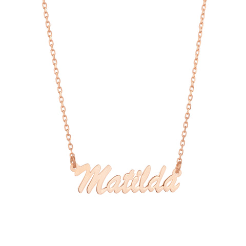 Fine Sterling Silver Signature Name Necklace