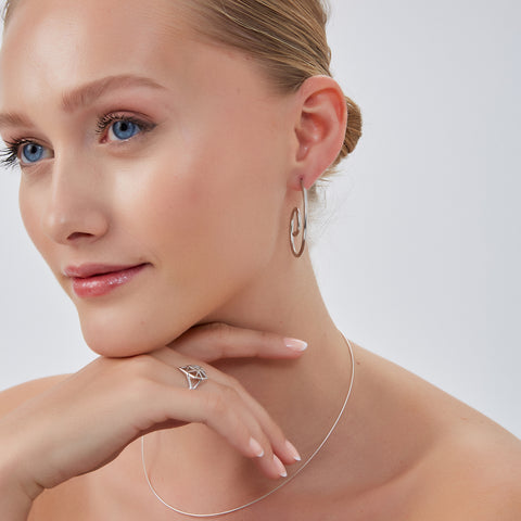 Sterling Silver Rigid Fine Chain Choker Necklace