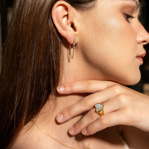 Fine Diamond Linked Tennis Earrings in 14ct Solid Gold