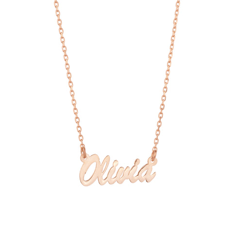 Fine Sterling Silver Signature Name Necklace