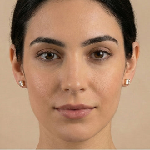 9ct Solid Gold Square Stud Earrings