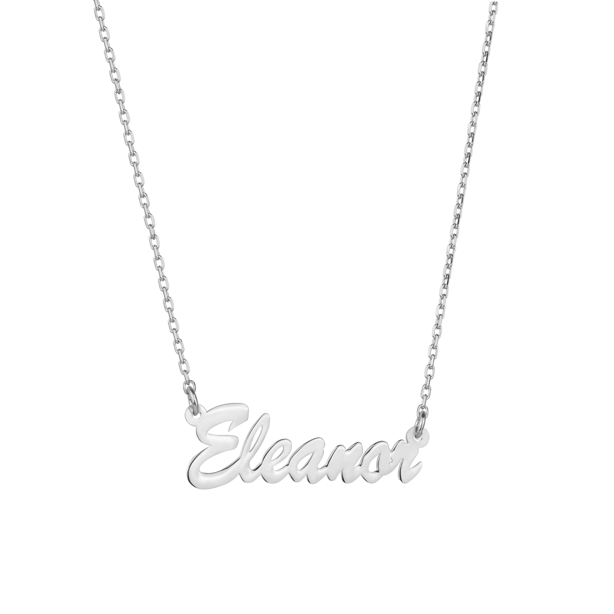 Fine Sterling Silver Signature Name Necklace