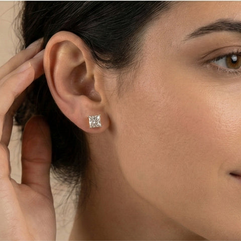 9ct Solid Gold Square Stud Earrings