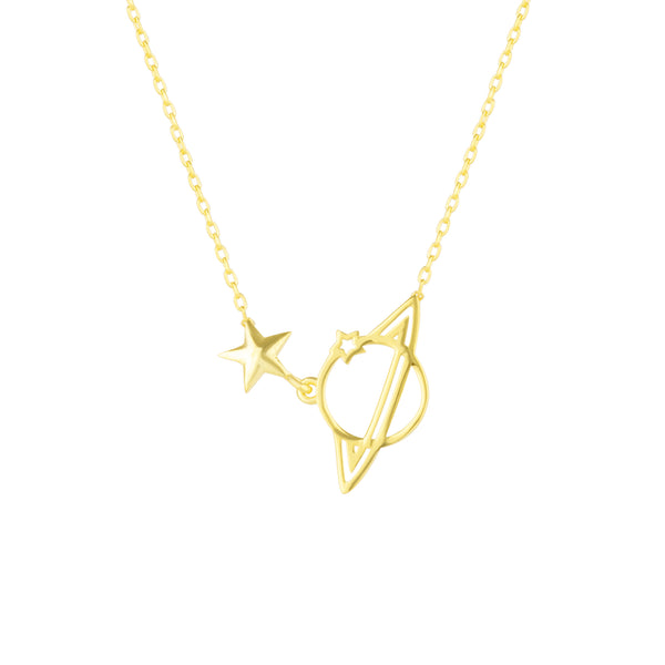 Sterling Saturn Necklace