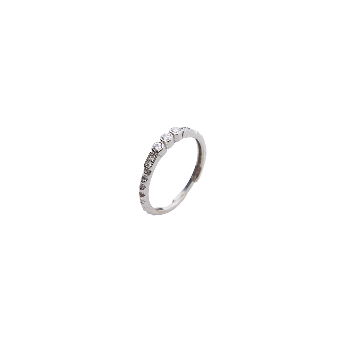 Multi Gem CZ Stacking Ring in Sterling Silver