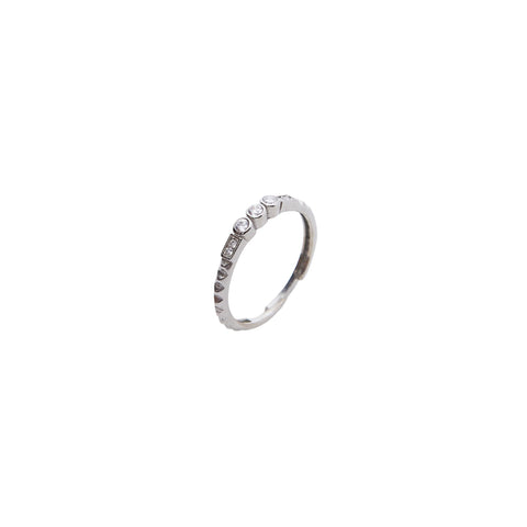 Multi Gem CZ Stacking Ring in Sterling Silver
