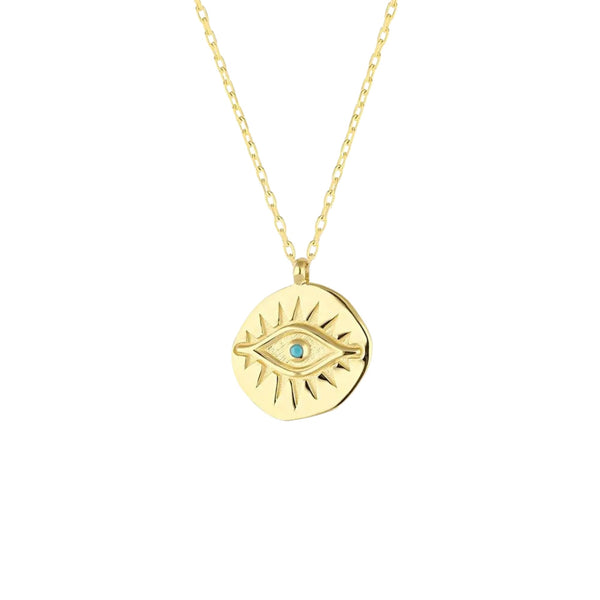 Eye Coin Sterling Evil Eye Necklace